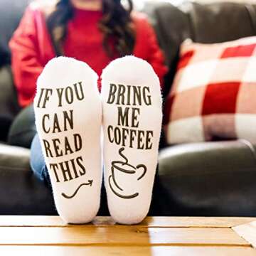 Haute Soiree If You Can Read This, Bring Me Some Coffee - Funny Novelty Socks for Women One Size Fits All