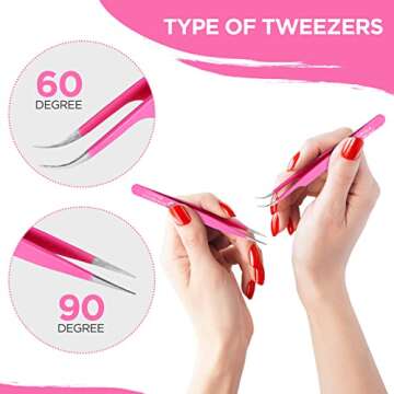BoxGrove Lash Tweezers Set - Precision Tools for Lash Applications