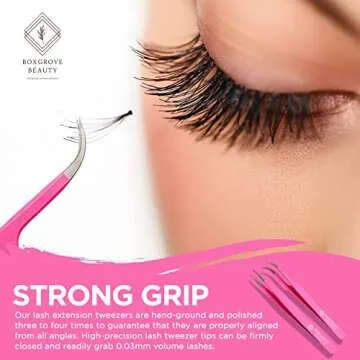 BoxGrove Lash Tweezers Set - Precision Tools for Lash Applications