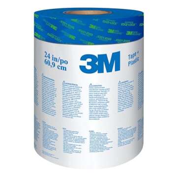 ScotchBlue Pre Plastic Painters Tape, 24 in x 30yd, Tape & Masking Film Combined in One Product, Sta...