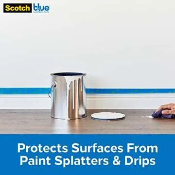 ScotchBlue Pre Plastic Painters Tape, 24 in x 30yd, Tape & Masking Film Combined in One Product, Static Cling to Stay in One Place, No Residue Masking Tape, Film Unfolds to 24" Wide (PT2093EL-24)