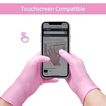 Pink Medical Exam Disposable Gloves - Latex-Free