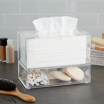 Juvale Clear Tissue Box Holder - Stylish Bathroom Organizer