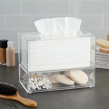 Juvale Clear Tissue Box Holder - Stylish Bathroom Organizer