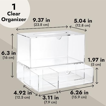 Juvale Clear Tissue Box Holder - Stylish Bathroom Organizer