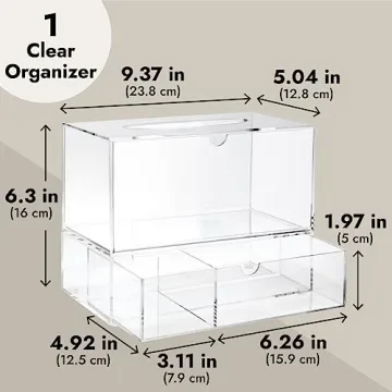 Juvale Clear Tissue Box Holder - Stylish Bathroom Organizer