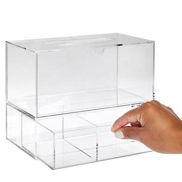 Juvale Clear Tissue Box Holder - Stylish Bathroom Organizer
