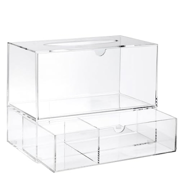 Juvale Clear Tissue Box Holder - Stylish Bathroom Organizer