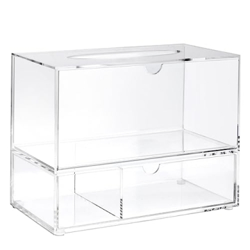 Juvale Clear Tissue Box Holder - Stylish Bathroom Organizer