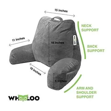 Reading Pillow Bed Wedge Sitting Up Back Rest Large Adult Floor Positioner Support Chair for Bedrest Gerd Heartburn Snoring by Whooloo