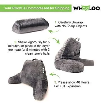 Reading Pillow Bed Wedge Sitting Up Back Rest Large Adult Floor Positioner Support Chair for Bedrest Gerd Heartburn Snoring by Whooloo