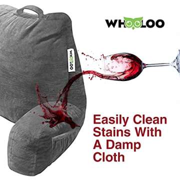 Reading Pillow Bed Wedge Sitting Up Back Rest Large Adult Floor Positioner Support Chair for Bedrest Gerd Heartburn Snoring by Whooloo