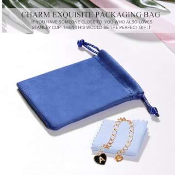 Ekarley Letter Charm Accessories for Stanley Cup, 3Pcs Heart Shaped Water Bottle Name ID for Yeti/Simple Modern Tumbler Handle (C)