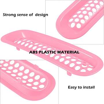Clip-on Version Front Grille Mesh Inserts & "Angry bird style" Headlight Cover Fits For 2007 2008 2009 2010 2011 2012 2013 2014 2015 2016 2017 Jeep Wrangler JK JKU（Matte Pink）