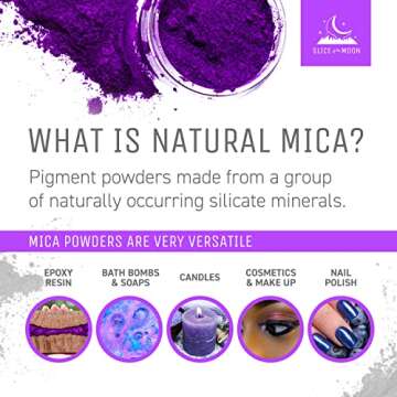 Slice of the Moon | Shimmer Pearl Natural Mineral Mica Powder, 0.88oz (25g) | for Personal or Professional Use - Cosmetics, Epoxy Resin Projects, Nail Polish, Soaps, Bath Bombs, and Art Projects