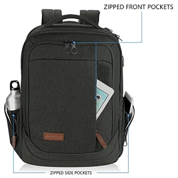 KROSER Water-Repellent Laptop Backpack with USB Port