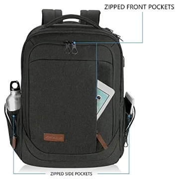 KROSER Water-Repellent Laptop Backpack with USB Port