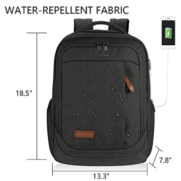 KROSER Water-Repellent Laptop Backpack with USB Port