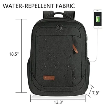 KROSER Water-Repellent Laptop Backpack with USB Port