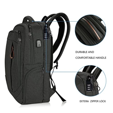 KROSER Water-Repellent Laptop Backpack with USB Port
