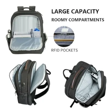 KROSER Water-Repellent Laptop Backpack with USB Port