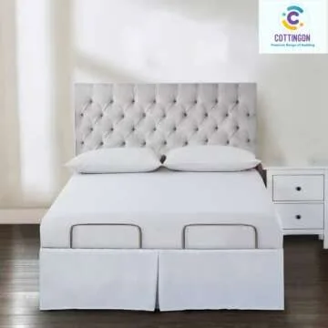 Pleated Bed Skirt with Split Corners-Pleated Dust Ruffle - 18" Tailored Drop Easy Fit,100% Microfiber Soft,Sheen & Luxurious Look - Bed Skirts (White -Full)