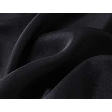 PRODESIGN Long Robes for Women – Silky Sleepwear with Fur Sleeves Long Satin Bath Robe Loungewear Nightgown Black