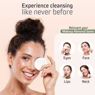 Ecolifestyle Reusable Makeup Remover Pads (20 Pack) - Reusable Cotton Rounds with Laundry Bag & Meta...