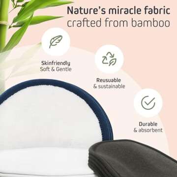 Ecolifestyle Reusable Makeup Remover Pads (20 Pack) - Reusable Cotton Rounds with Laundry Bag & Metal Storage Box | Eco-Friendly, Zero Waste | Bamboo, Terry & Charcoal Washable Face Pads