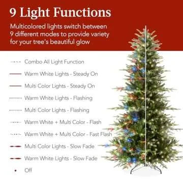 Best Choice Products 7.5ft Pre-Lit Christmas Tree - Realistic Design
