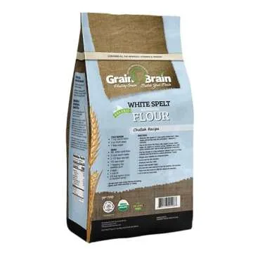 Organic White Spelt Flour 5 LB by Grain Brain
