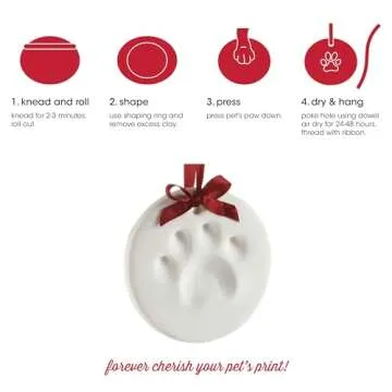 Pearhead Clay Pawprint Christmas Ornament - Pet Owner Gift