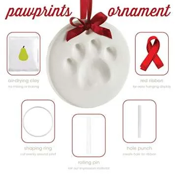 Pearhead Pawprint Ornament for Pet Owners and Gifts