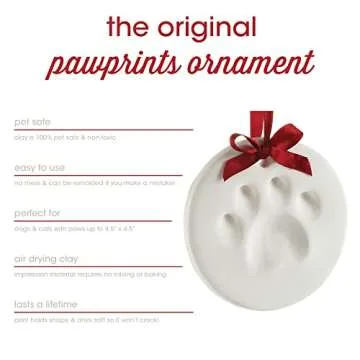 Pearhead Pawprint Ornament for Pet Owners and Gifts