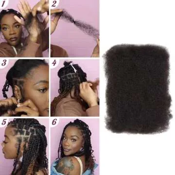 QVR Afro Kinkys Bulk Human Hair for Dreadlock Extensions Repair Locs, Twist Braiding Afro Kinky Human Hair for Locs 1 Pack 50 Gram