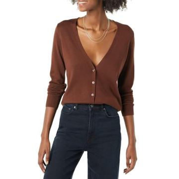 Amazon Essentials Women's Lightweight V-Neck Cardigan Sweater - Chic & Versatile Layering