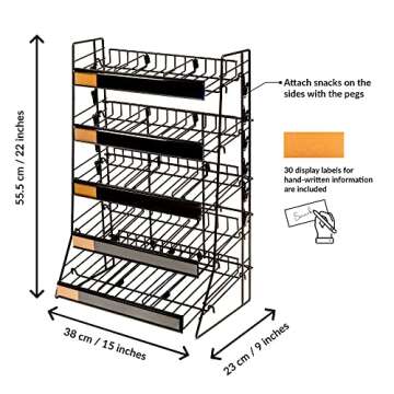Candy Display Rack | Candy/Snack Organizer For Countertop | Snack Shelf And Chip Rack For Stores | Snack Display For Counter | Snack Stand For Stores, Office, And More
