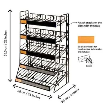 Candy Display Rack | Candy/Snack Organizer For Countertop | Snack Shelf And Chip Rack For Stores | Snack Display For Counter | Snack Stand For Stores, Office, And More