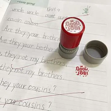 WAFJAMF Pack of 6 Sorted Teacher Stamp Teachers Self-Inking Rubber Stamps Teacher Review Photosensitive Stamps Behavior Stamps for Education