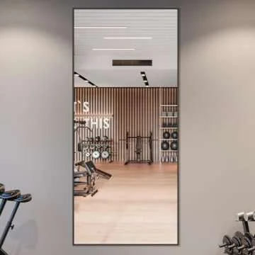 MELOMOIR 76"x34" Large Mirror Full Length, Oversized Floor Mirror Full Length for Bedroom Living Room Cloakroom Gym, Hanging Standing or Leaning Full Body Mirror with Stand, Black Aluminum Alloy Frame