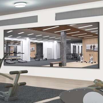 MELOMOIR 76"x34" Large Mirror Full Length, Oversized Floor Mirror Full Length for Bedroom Living Room Cloakroom Gym, Hanging Standing or Leaning Full Body Mirror with Stand, Black Aluminum Alloy Frame