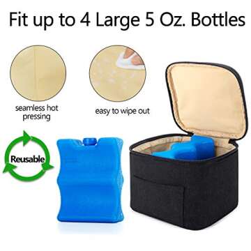 Teamoy Breast Pump Bag with Cooler Bag and Ice Pack, Breast Pump Tote Backpack with Laptop Sleeve for Working Moms, Compatible with Spectra S1,S2, Medela, Black