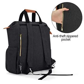 Teamoy Breast Pump Bag with Cooler Bag and Ice Pack, Breast Pump Tote Backpack with Laptop Sleeve for Working Moms, Compatible with Spectra S1,S2, Medela, Black