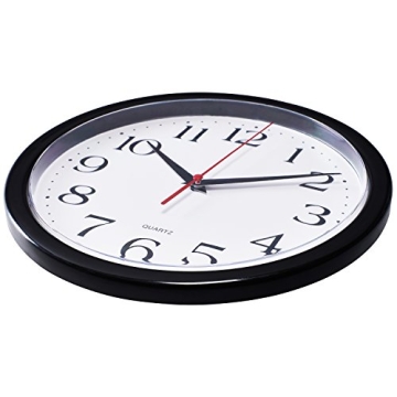Silent Black Wall Clocks 2-Pack No Ticking Easy Read