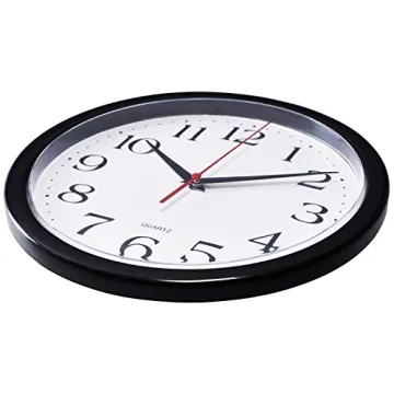 Silent Black Wall Clocks 2-Pack No Ticking Easy Read