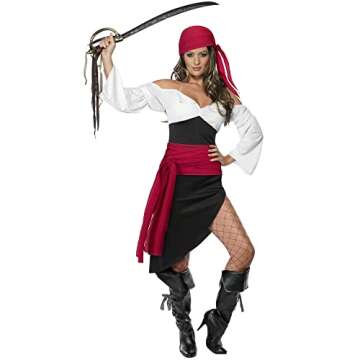 Pirate Costume Accessories/Plus Size Pirate Scarf Belt Waist Sash and Pirate Head Scarf Bandanas for Halloween Women Men (Wine Red)