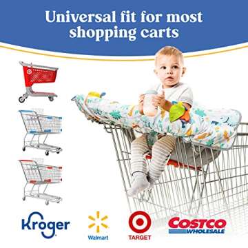 Shopping Cart Cover for Baby PILLANI, High Chair Cover for Restaurant Seat, Grocery Cart Cover for Baby Girl/Boy, Cotton Buggy Covers for Babies, Toddler Shopping Cart Cover