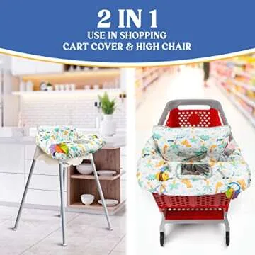Shopping Cart Cover for Baby PILLANI, High Chair Cover for Restaurant Seat, Grocery Cart Cover for Baby Girl/Boy, Cotton Buggy Covers for Babies, Toddler Shopping Cart Cover