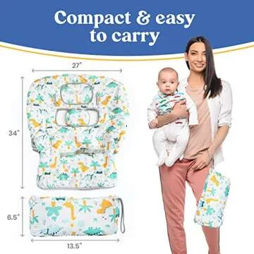 Shopping Cart Cover for Baby PILLANI, High Chair Cover for Restaurant Seat, Grocery Cart Cover for Baby Girl/Boy, Cotton Buggy Covers for Babies, Toddler Shopping Cart Cover