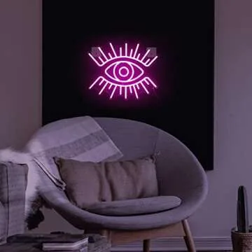 LooKLight Eyes Neon Sign, Neon Light Sign,Neon Sign for Wall Decor,Pink Evil Eye Neon Sign,Rose Pink Neon Sign By USB Connectivity Led Neon Signs for Home Bar Birthday Party,Girl Bedroom Decor